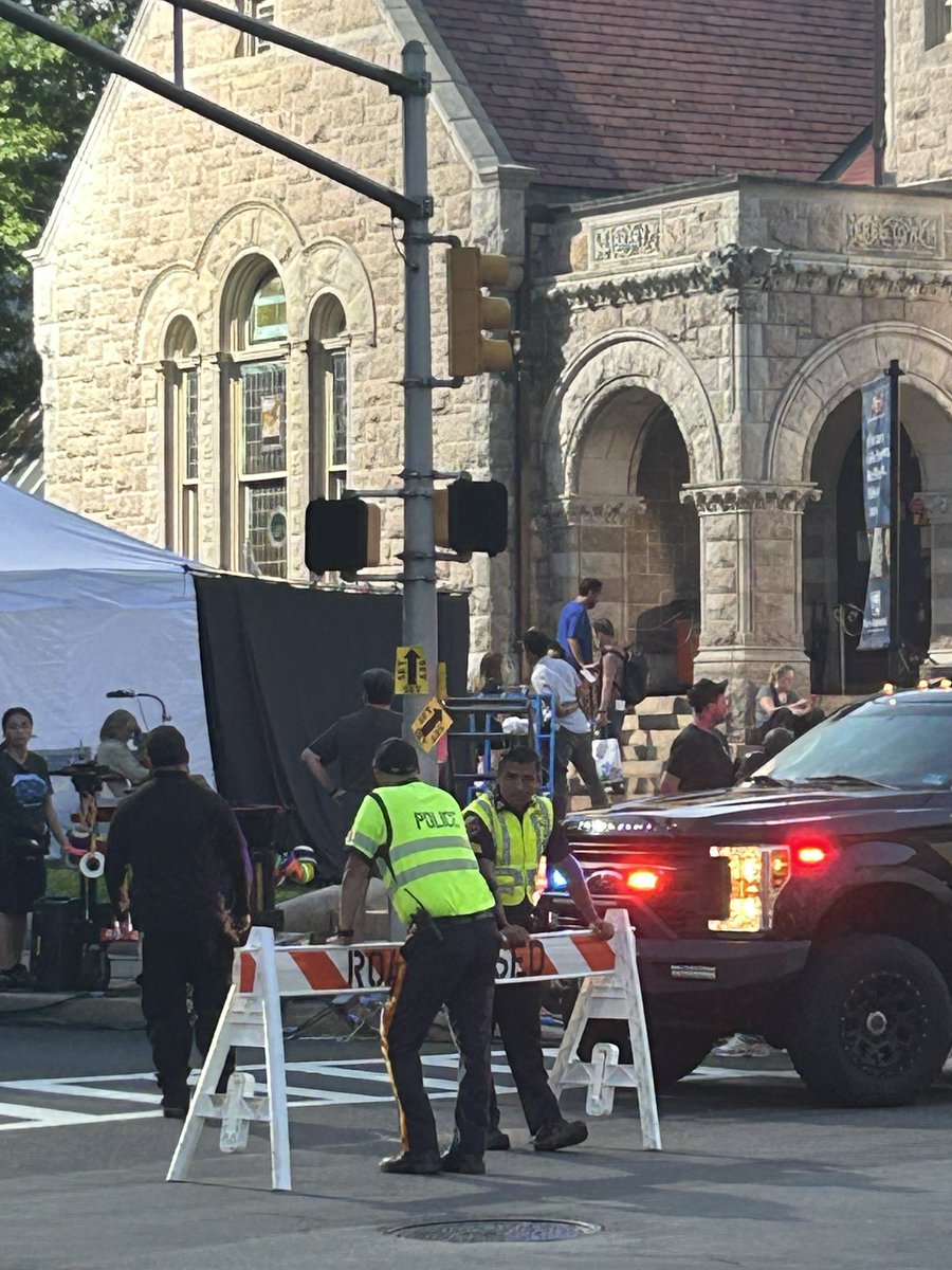 JoeCorso99's tweet photo. Adam Sandler (in the blue shirt) is in my town filming Grown Ups 3. He waved when I yelled “Hey Sandman!” One of my favorite actors ever, this is undoubtedly a highlight of the summer https://t.co/ceKnds9krE