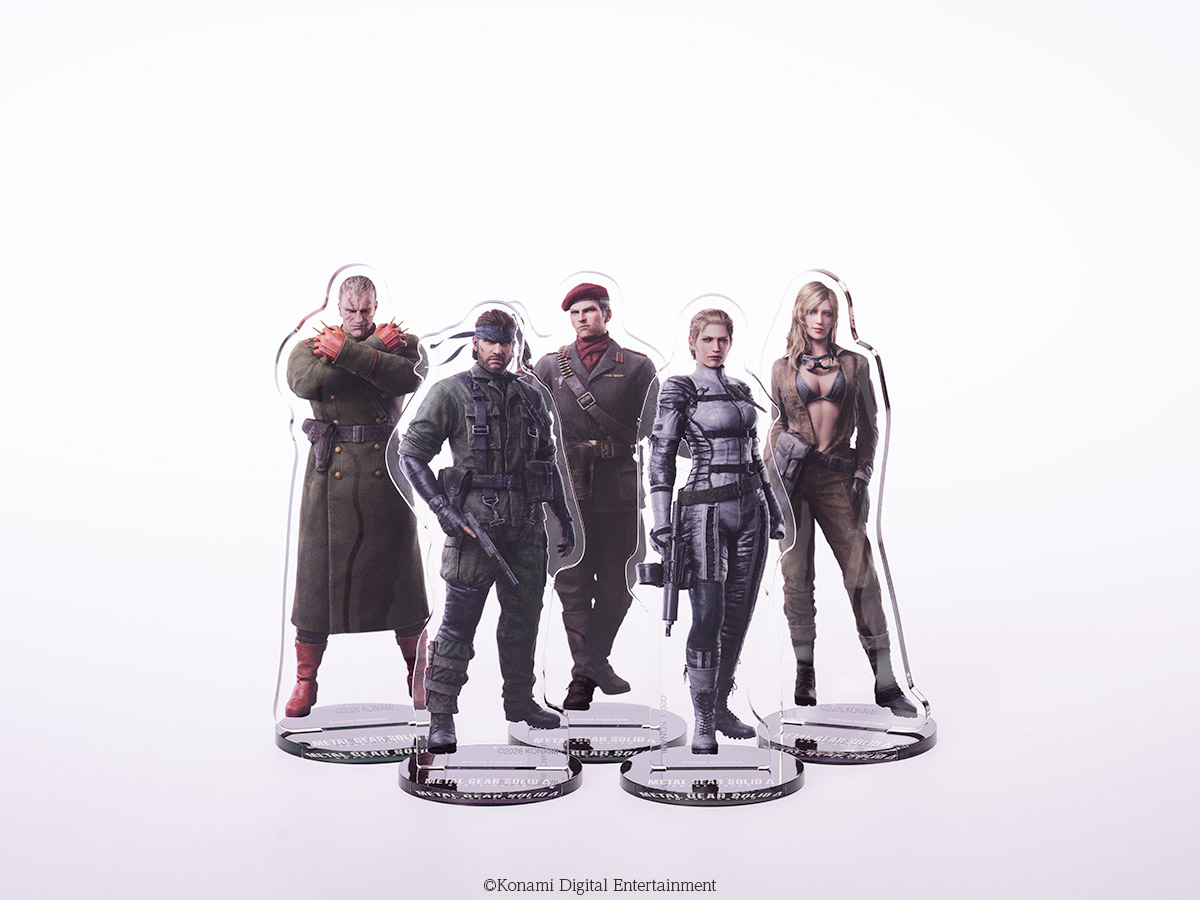 konamistyle's tweet photo. ／
「METAL GEAR SOLID」アクスタの実物サンプルをご紹介
「KONAMI STYLE POP UP STORE」からのお知らせ
＼

■KONAMI OFFICIAL ACRYLIC DISPLAY STAND SERIES
MGSからは27種をご用意

・METAL GEAR SOLID Δ: SNAKE EATER　全5種
・METAL GEAR SOLID 4 GUNS OF THE PATRIOTS 全12種
・METAL GEAR SOLID PEACE WALKER　全10種

大阪・心斎橋PARCOで販売⬇️
https://t.co/shKAJfRGNp