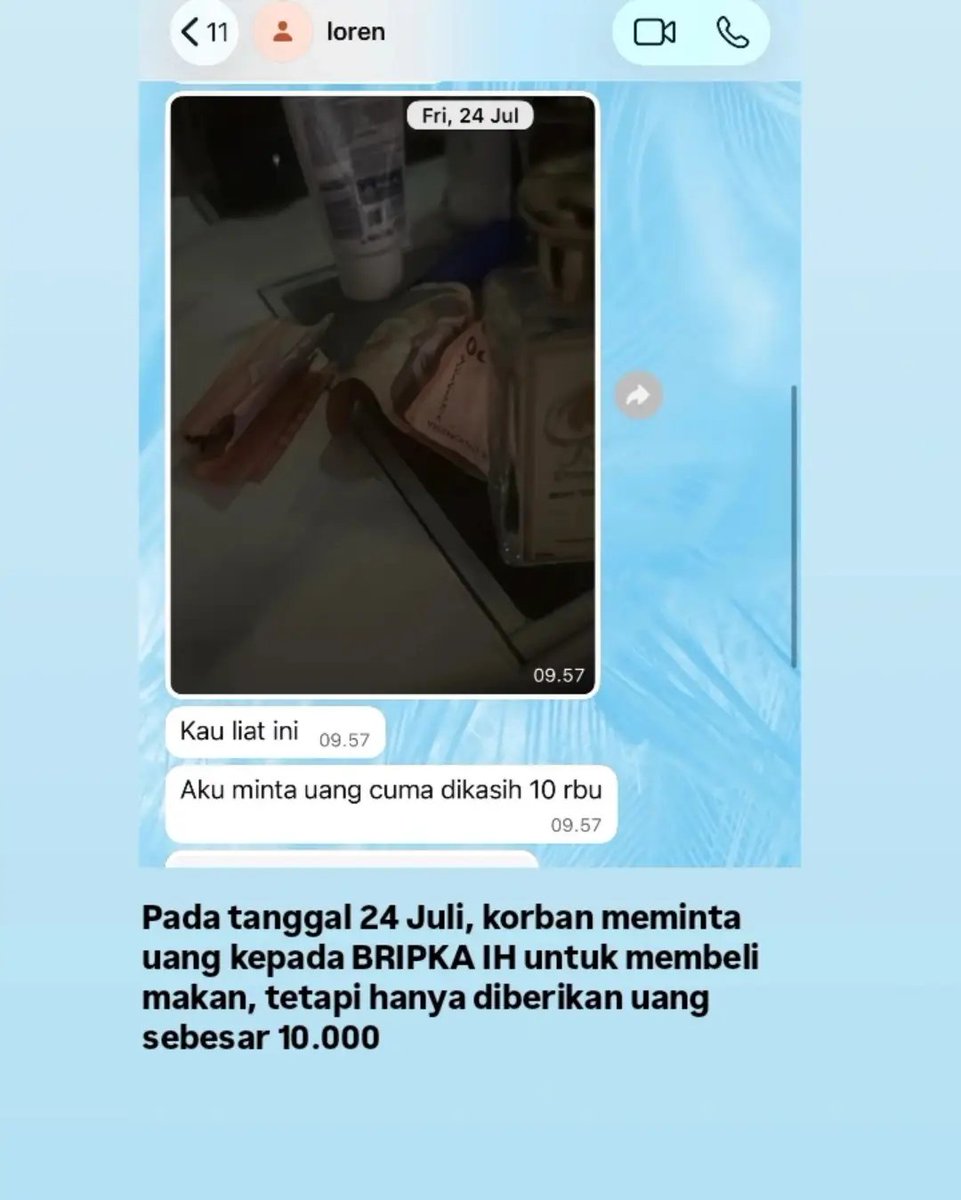 chaaaaww's tweet photo. Ternyata korban juga sempat curhat ke sahabatnya setelah mutusin buat balik lagi ke Medan. 

Dari curhatan ini aja udah ketauan gimana hidup korban di sana, tinggal sama suami kasar, pelit, selingkuh pula.

Keluarga bilang tubuh korban banyak memar, mata lebam, banyak bekas pukulan. Ada juga yang blg di tubuh almh ada bekas temb*kan. Tapi dokter forensik bilang ga ada tanda kekerasan & korban murni b*ndir.

Pliss deh jangan krn terduga pelaku berseragam, terus dilindungi. Buang jauh-jauh kebiasaan nyalahin korban yang udah meninggal dunia krn mereka ga bisa lagi kasih pembelaan diri.

Tanpa mengurangi rasa hormat, ini mungkin pahit, tapi kenyataan bahwa telat nikah atau ga nikah sama sekali ga akan bikin meninggal, tapi salah pilih pasangan bisa bikin ny*wa melayang tuh benar adanya. 

Justice for Winda Lorenza Gowasa 🥀