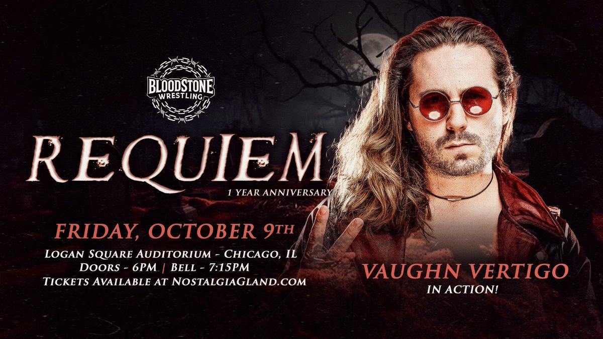 BloodStoneWres's tweet photo. 🚨 TICKET UPDATE 🚨 

Only 2 VIP packages remain, and fewer than 25 front-row seats are still available. Secure your tickets for our return to Logan Square Auditorium today.

REQUIEM: One Year Anniversary 

Already announced:
Redacted vs. Suave [DOG COLLAR MATCH]
Niño Extremo
Terry Yaki
Vaughn Vertigo
Cole Radrick
Alfonso Gonzalez
Aleah James

https://t.co/qK1ROsfRjd

#BloodstoneWrestling #BloodstoneREQUIEM