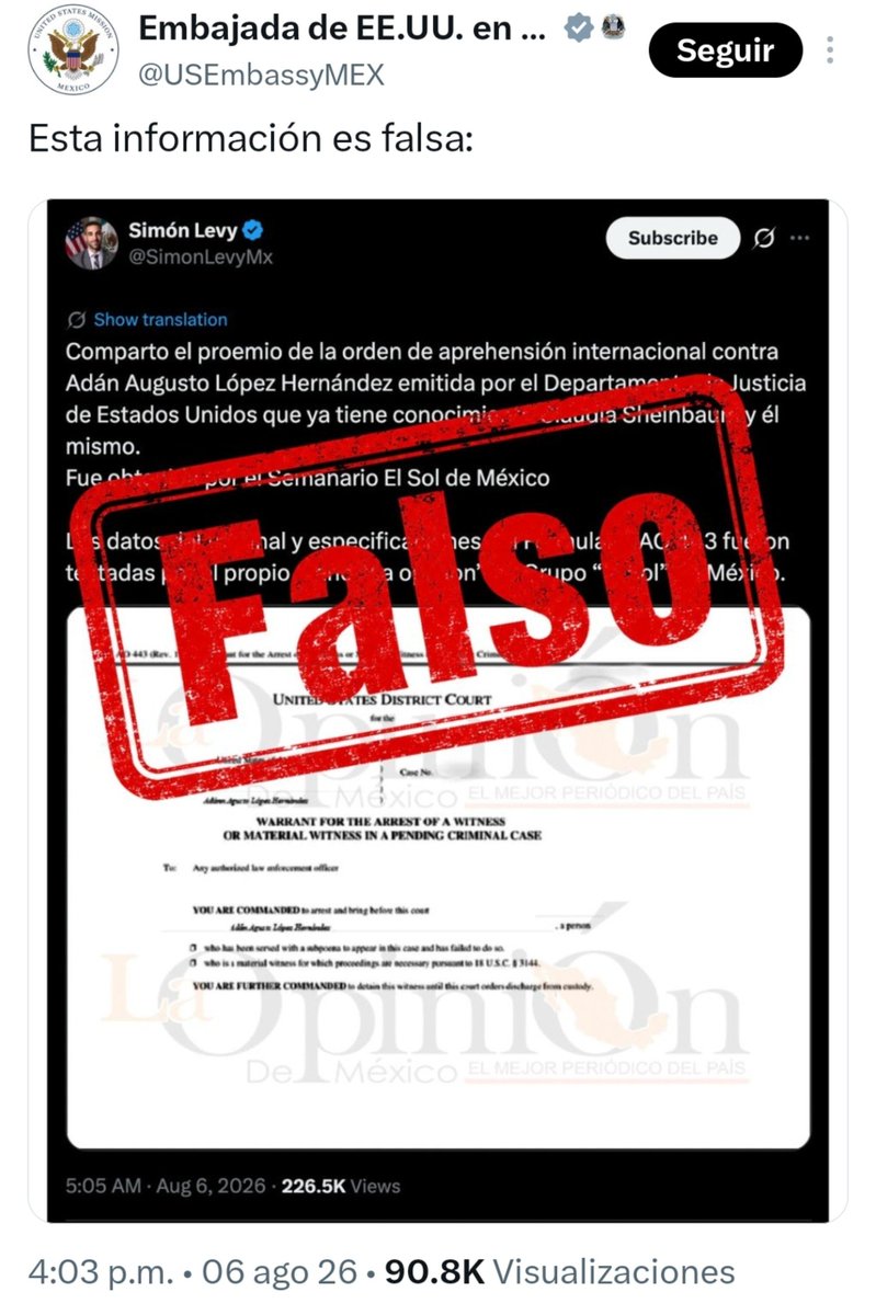 FreddyOliviery's tweet photo. Desmintieron otra vez al pndejø de @SimonLevymx 🤡😆😆😆😆😆😆

Y fue la embajada de EEUU. https://t.co/HQAxFBJOPq