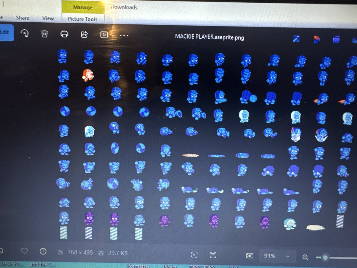 BaldrekNG's tweet photo. As of today, August 6th, Mackie currently has 124 unique sprites of animation for #JetPackHeroGame
For the demo
And that’s not even everything https://t.co/Z1S20I46GM