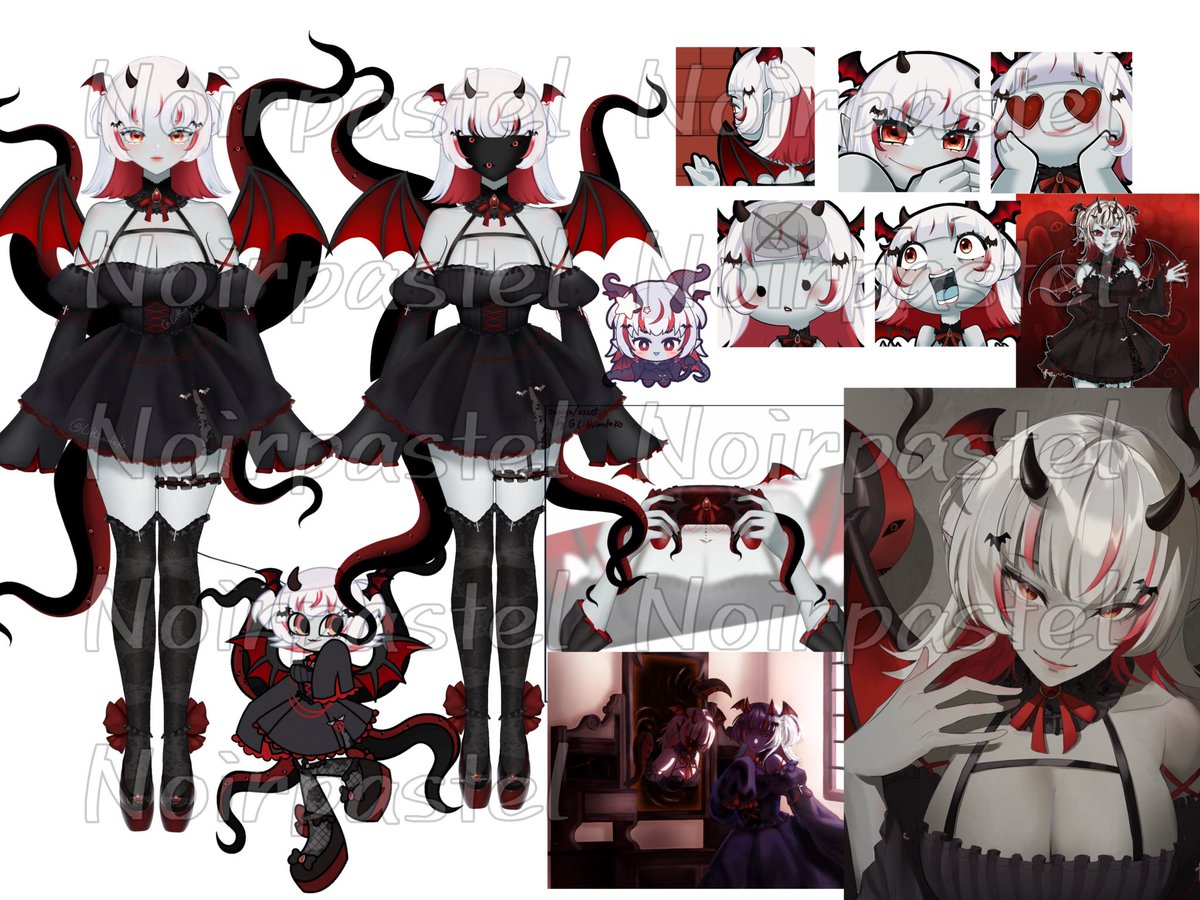NoirpastelVT's tweet photo. Ok I finally have everything together I think! 
I am looking to sell my old model!!! 
I’m asking about $400-$500 
Id prefer no payment plans but if so I will not provide any files until paid! 
I have some art to go with her as well as a custom controller toggle!
#Vtuber #Sale https://t.co/l1QM2bT0Lj