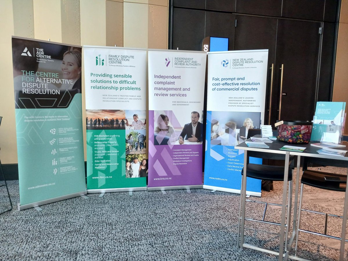 ICRA_NZ's tweet photo. What an inspiring day at AMINZ Conference 2026 so far. We’ve enjoyed connecting with industry leaders and the dispute resolution community. As part of The ADR Centre, ICRA is proud to be part of these conversations. If you’re attending, visit The ADR Centre stand and say hello. https://t.co/F4e7i3QE1Q