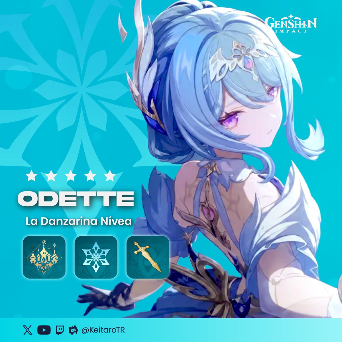 KeitaroTR's tweet photo. GUÍA DE PRE-FARMEO PARA #ODETTE❄️

¡Dale❤️Y🔁para una mayor difusión!

#GenshinImpact #原神 #Genshinguide https://t.co/Y3d2UeTS9k