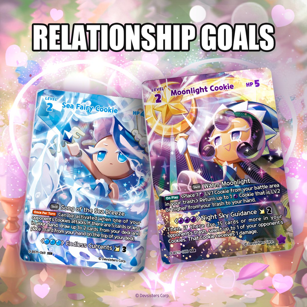 CRBraverseEN's tweet photo. Tag someone you want to play Braverse TCG with! ❤️

#CookieRunBraverseTCG #CookieRunBraverse #CookieRunTCG #BraverseTCG #SeaFairyCookie #MoonlightCookie https://t.co/v5nQ0sjlPH
