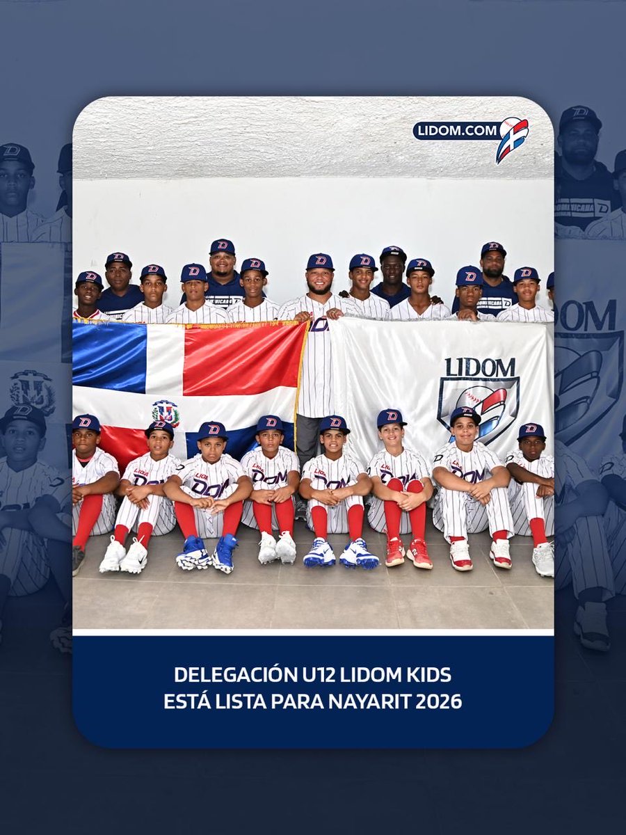 LIDOMRD's tweet photo. Tras recibir la bandera nacional que defenderá en la tercera edición de la Serie del Caribe Kids, el equipo de béisbol U-12 de la Liga de Béisbol de República Dominicana (LIDOM) viajará este viernes hacia Nayarit, México, donde buscará conquistar por tercera ocasión consecutiva el campeonato del evento, que se celebrará del 10 al 16 de agosto.

Más detalles en nuestro portal web https://t.co/QMHkGepsbX 

#LIDOM