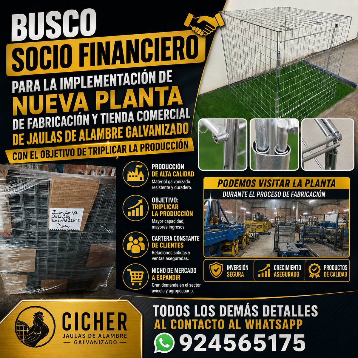 PuenteUlises's tweet photo. 💼 Buscamos un socio estratégico que quiera crecer junto a nosotros.
📲 Solicita toda la información al WhatsApp:
 924 565 175
🔒 Inversión segura.
📈 Crecimiento asegurado.
🏆 Productos de calidad.
#SocioFinanciero #Inversión #OportunidadDeNegocio #Emprendimiento #Industria https://t.co/D8H4fZVwFF