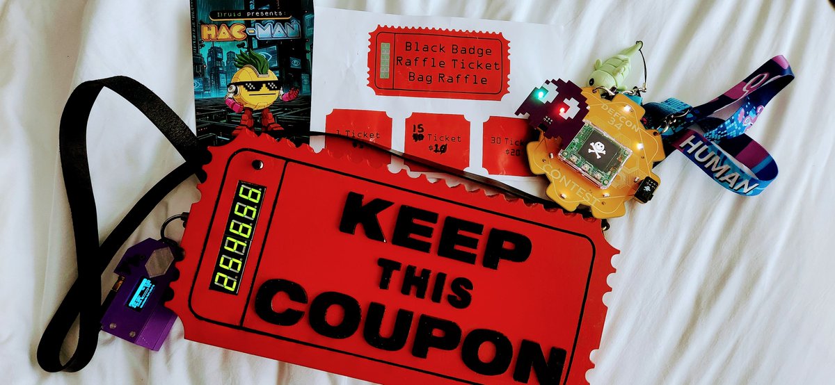 yellowsubtab's tweet photo. Raffle tickets for this year's Def Con backpack are already being snatched up at #Defcon34 out at #linecon!

Come find me this weekend down at the #hacman booth and scoop yourself a handful of raffle tickets to enter and win this bag. 

@defcon
@DefconParrot
@Rogue__Signal https://t.co/DNbp6WuEGu