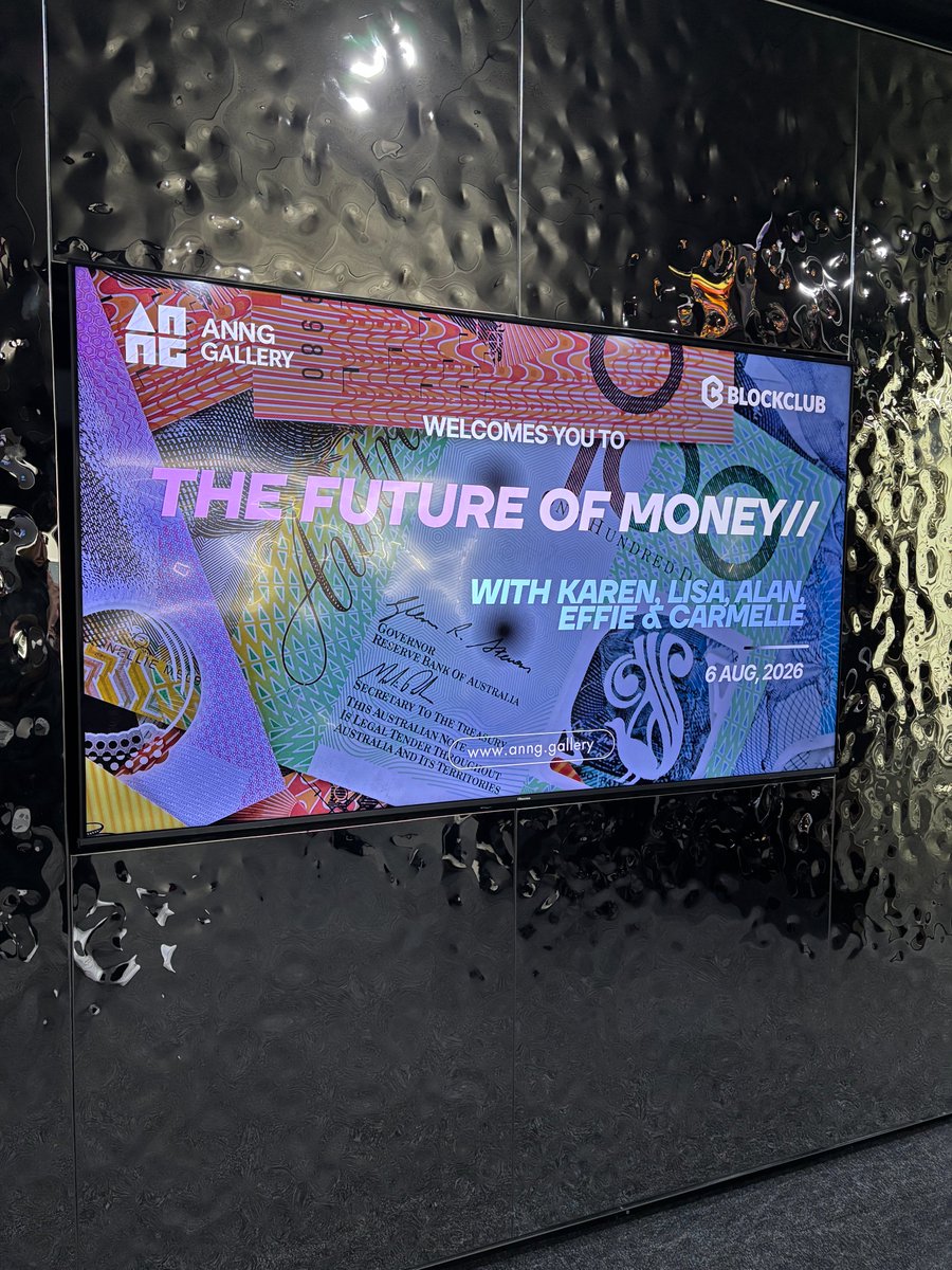 anng_gallery's tweet photo. Last night, we celebrated the Future of Money and its many facets with our amazing host @blockmum  and brilliant speaking panel of @onegreenheartu | @alantsen  | @LibbyJames | Carmelle Pavan ⭐️

If you were in attendance last night drop one thing you'd take away from the speakers or anyone else in attendance and follow our website or socials for more events like this in the near future.

#events #melbourne