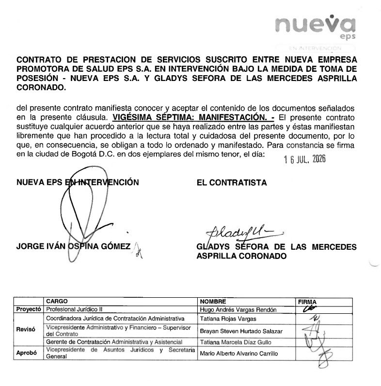 AForeroM's tweet photo. .@JorgeIvanOspina no para.

El 16 de julio le dio un contrato de $232 M por 64 días a la tía de @intiasprilla.

Ella ha sido la contralora de Nueva EPS designada por la @Supersalud desde la intervención en abril del 24, pero Ospina le dio una palomita de mes y medio adicional. https://t.co/7qk8LGmqD8