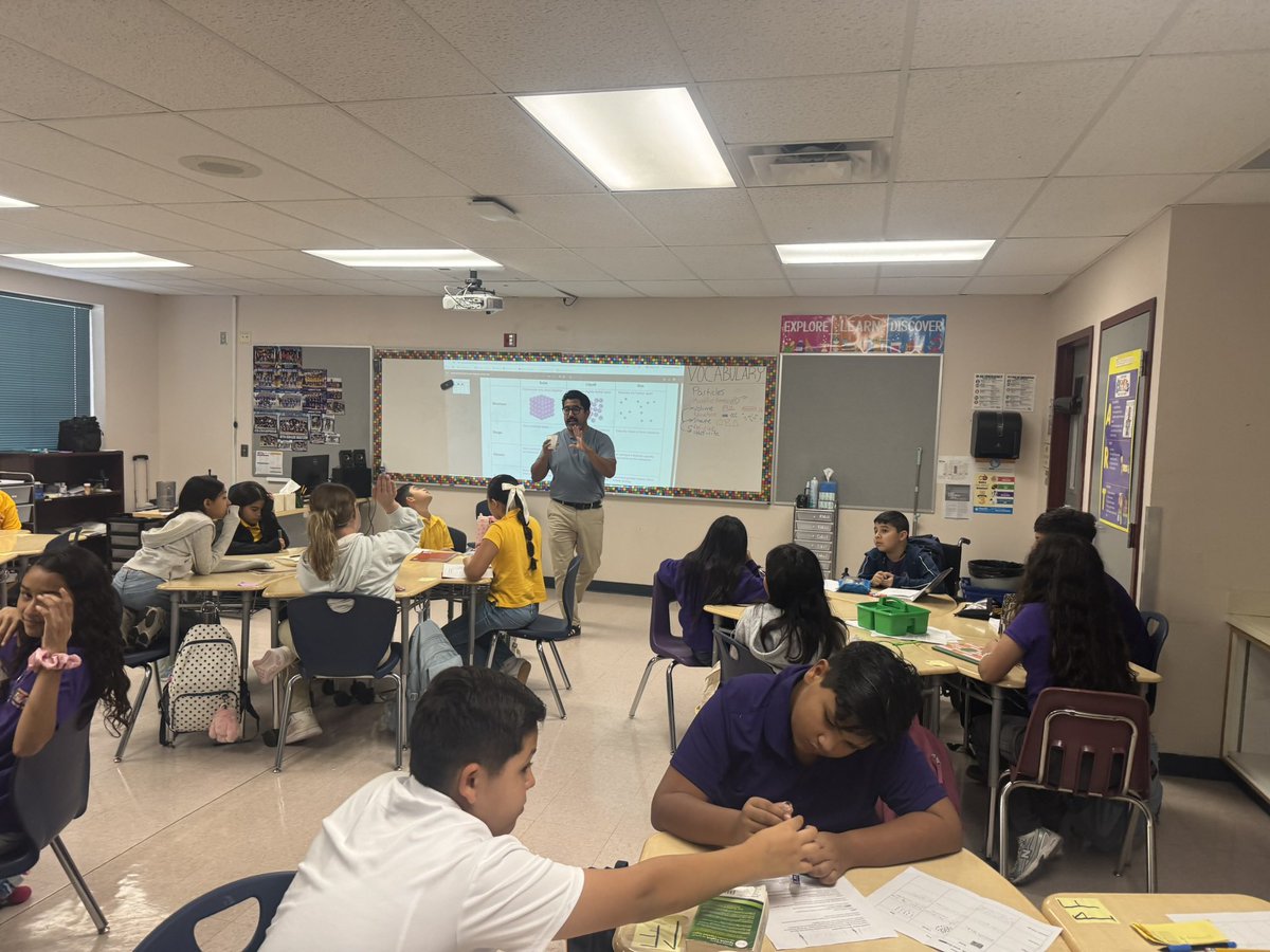 ESerna_PK8's tweet photo. Our middle school scientists working on hands-on investigations to critical thinking and collaboration. Our students are building the skills to explore, discover, and succeed. Proud of our Wolves for embracing the excitement of science every day! 💜🐺 💛#WolfPackStrong #TeamSISD https://t.co/9AT3sCvVbp