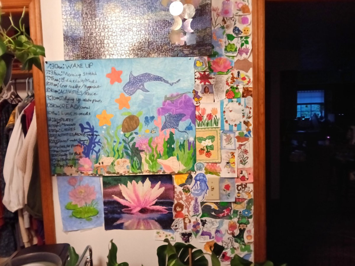 KareHope2938's tweet photo. Day 3 of adding more drawings to my wall to cover the ugly circuit breaker. https://t.co/82q9WAl9oG