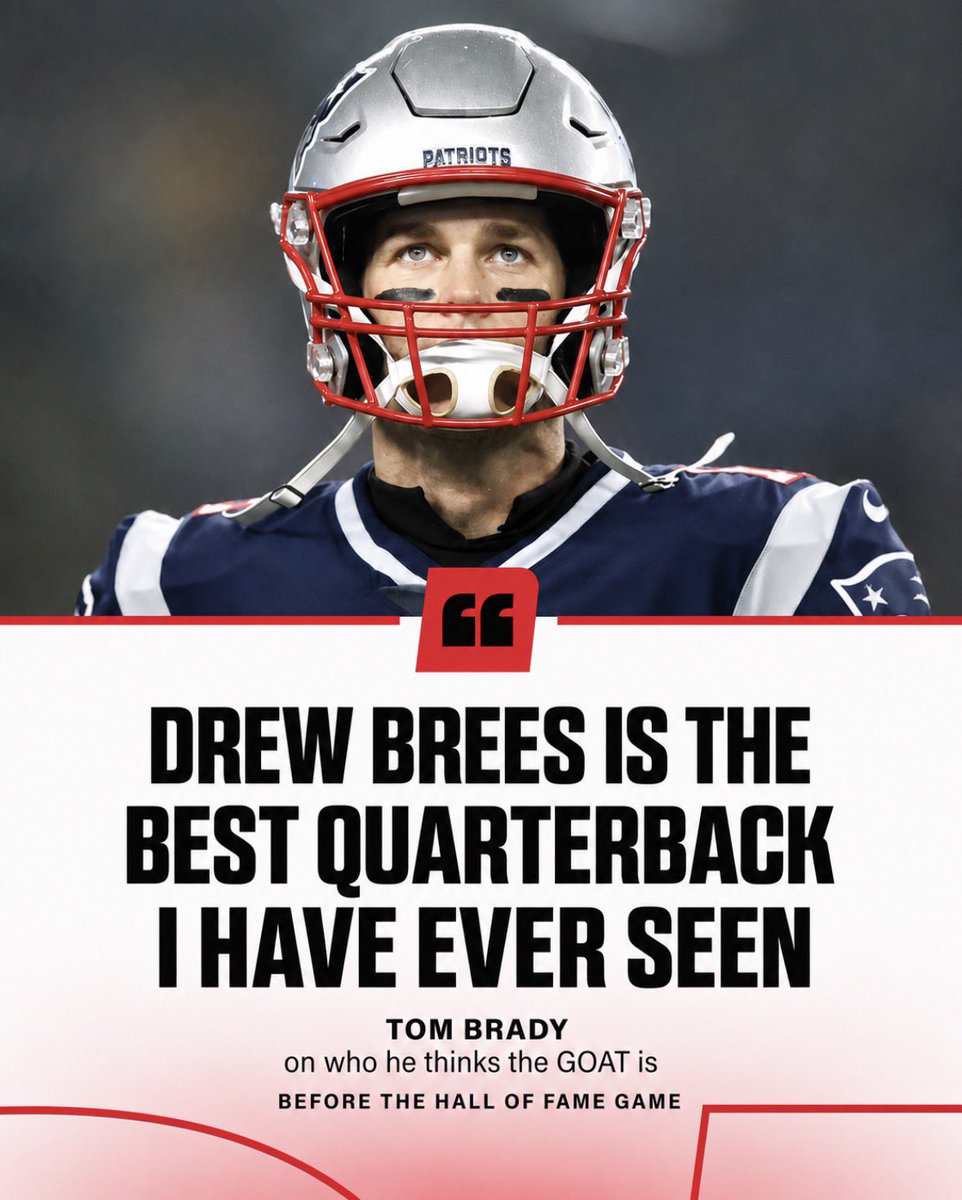DrewBreesus_9's tweet photo. So can we end the debate now? Drew Brees is the GOAT https://t.co/3Ow0YfN4Cg