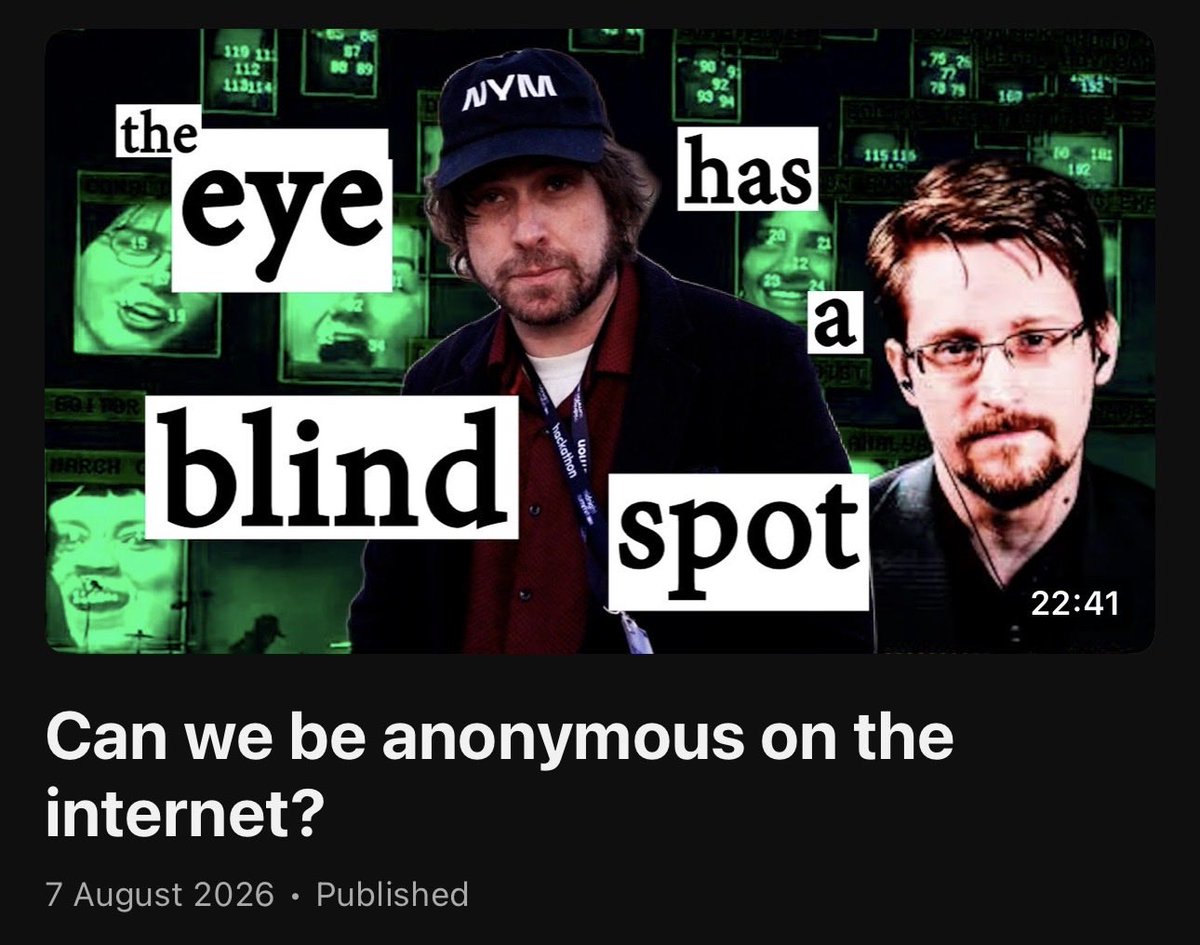 nevscape's tweet photo. New one is live on YouTube :) 
Can we be anonymous on the internet?
https://t.co/gxeR0OZ9kw https://t.co/sQtHgHd65I
