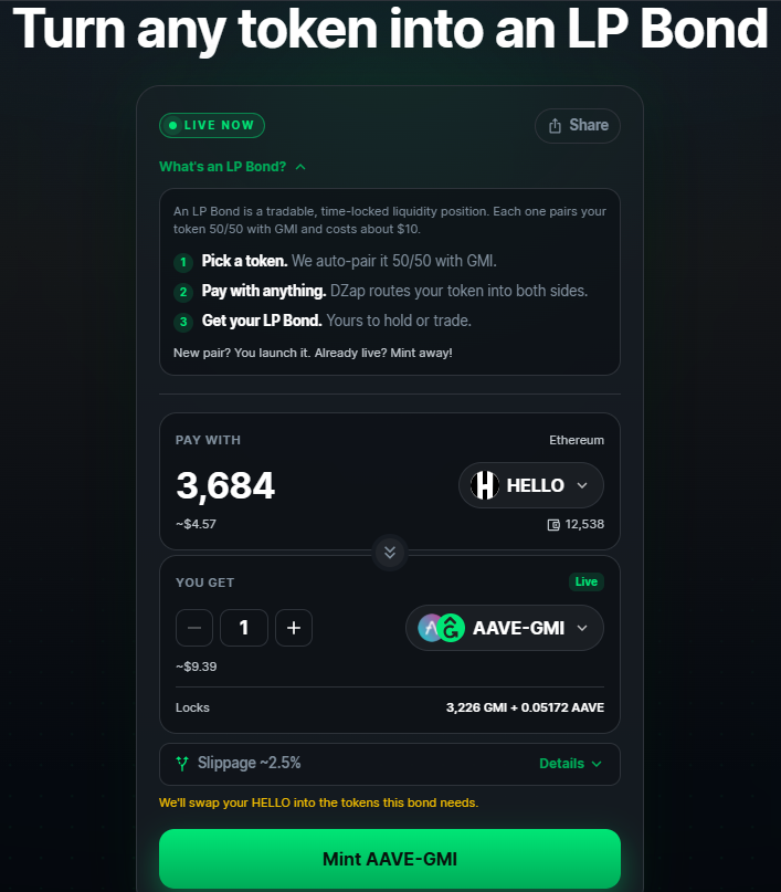 Mphithi_'s tweet photo. Say hello to @gonnamakeitnfts LP Bonds Launchpad - turn any token into a tradable, time-locked liquidity position. Single-asset minting. Your liquidity, your bond, your freedom. Launch and bond now on: https://t.co/P492EpC5On 🚀 https://t.co/7CxSpfK7M5