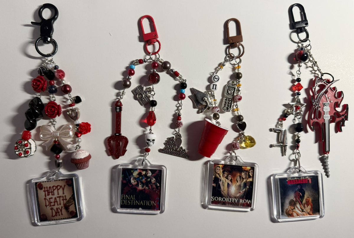 treeandcarter's tweet photo. my letterboxd top 4 as keychains https://t.co/kjuYAGHZbz
