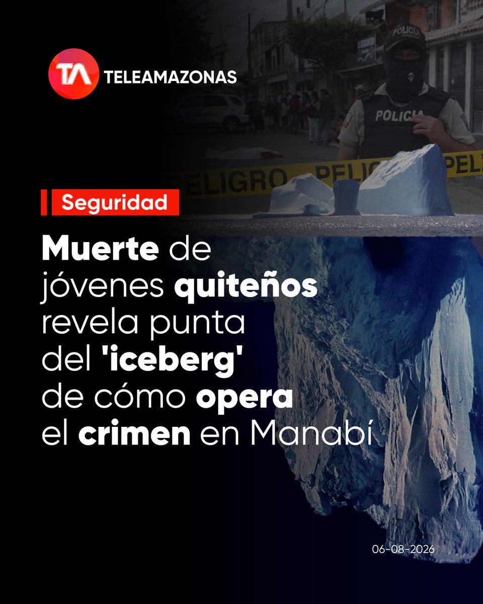 teleamazonasec's tweet photo. 🚨 https://t.co/PCuBCFlosI 👉 El asesinato de dos jóvenes en Puerto López expuso el modelo "Iceberg" estructurado por la Policía Nacional para analizar el crimen organizado en #Manabí. https://t.co/6FmsxsPPOw