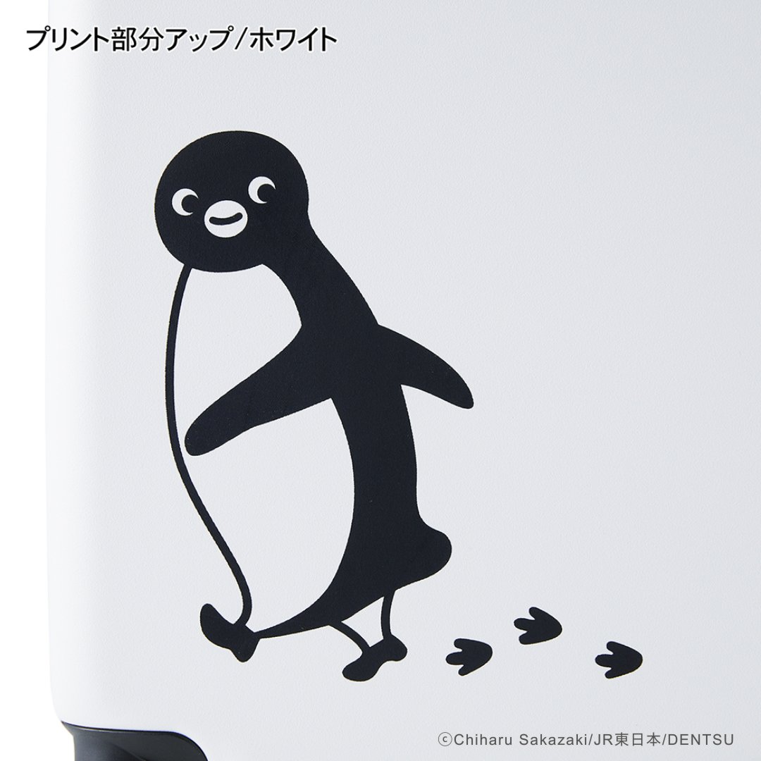 bellemaison_jp's tweet photo. ＼ Suicaのペンギンと一緒に旅に出かけよう✈ ／
人気商品のスーツケースが再入荷しました🐧！

シンプルなホワイトのカラーにデザインされたSuicaのペンギンは
足跡をちらりと見る姿がとってもキュート💕

小回りが利いて移動もらくらく◎
空港や駅で並んでいる時も、ふと足元を見るたびに癒やされちゃいます☺️

お出かけや旅行に、
Suicaのペンギンを”連れて”いってあげてくださいね♪