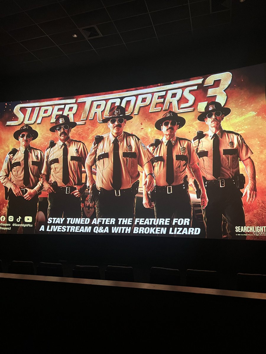 Kris_Dawn's tweet photo. @SuperTroopers @searchlightpics 

#supertroopers3 #nowwatching https://t.co/X95IRTmmnr