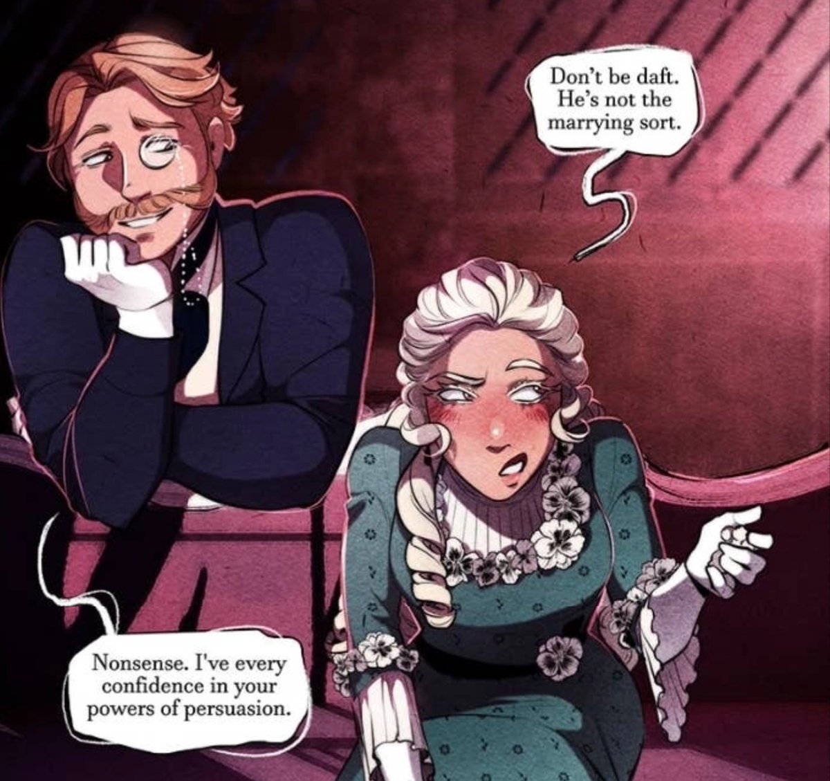 Illiterate_KJ's tweet photo. I love how Annabelle's father just wants her to choose someone she loves 

#Nevermorewebtoon https://t.co/VERuFIVdkj