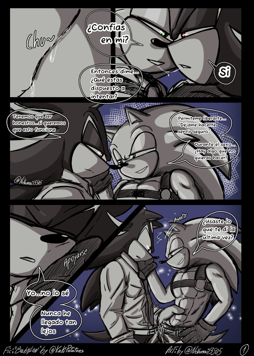 Nekomovi13505's tweet photo. 🔞BABYLON🔞
    ✨️Part 1✨️
#sonadownsfw #sonadow

Comic commissioned and written by my beautiful friend @Kaki_potatoes23
Enjoy it hehe❤️

For those who wish to read her spicy fic, here are the links:

English:
https://t.co/e4cEa8CHmM

Spanish:
https://t.co/mvpESWIqUK https://t.co/9WFV0MbQFV