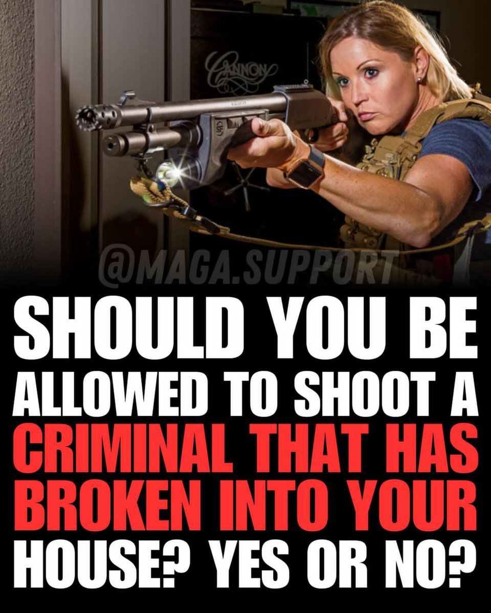 JFK_Jr_PRD's tweet photo. SIMPLE POLL: SHOULD HOMEOWNERS HAVE THE RIGHT TO USE DEADLY FORCE AGAINST AN INTRUDER WHO BREAKS INTO THEIR HOME? 

🅰️ YES 👍 

🅱️ NO 👎 https://t.co/JtMQnExY7v