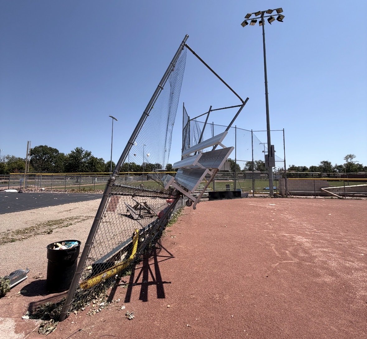 kdub884's tweet photo. Last week an F3 tornado ripped through our community in Menasha, WI. Our youth baseball complex was hit hard, sustaining major damage that puts the 2027 season at risk for over 230 kids. Donations/reposts are appreciated!

https://t.co/awfMfmCzT8

@TheClemReport @BarstoolBigCat https://t.co/JpraZSJ40e