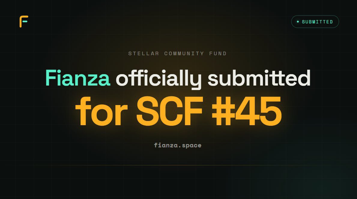 FianzaHQ's tweet photo. Officially submitted for SCF #45 Build Award 

Fianza, uncollateralized USDC credit for AI agents, underwritten by revenue. 

Built on Stellar.

Time to make the agentic economy stronger than ever

https://t.co/4Tp5VJ3eMo https://t.co/j9M0KPwMzC