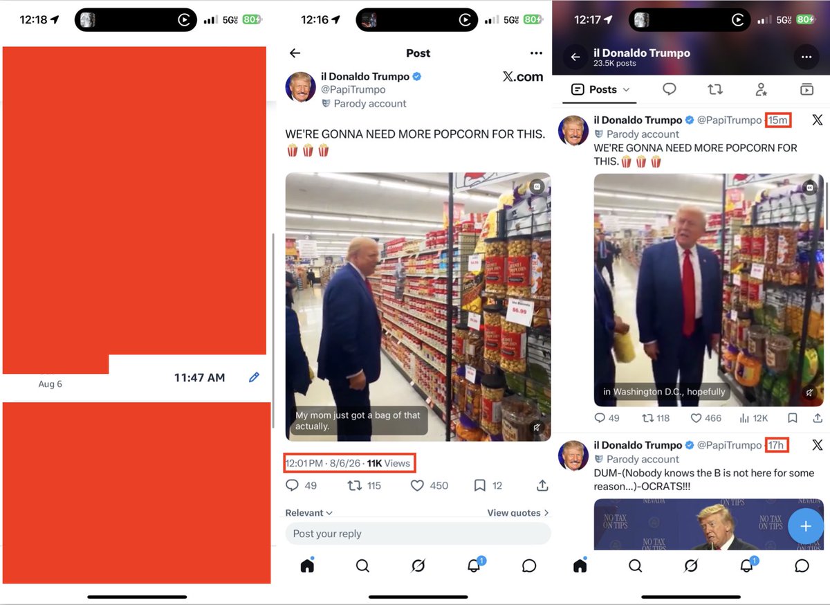 rdubtheislander's tweet photo. Damn, that was the first X post of the day from the Fake Trump account! Some say its one of DJT's burner accounts, and interestingly enough it did show up shortly after his actual account was banned from Twitter, and after Dennis F. Johnson appeared on Instagram. 

Still, even if he does use the account, someone or some group has to manage it because he wouldn't have the time to make the all of the posts himself. Especially with how well they can be timed. 

I definitely had some very interesting dialogue with multiple individuals shortly beforehand! I'm so happy I'm on the right side of history and have tried my best not to fuck with these people. It's definitely some kind of reverse-illuminati, and I didn't realize I am a member! 
￼