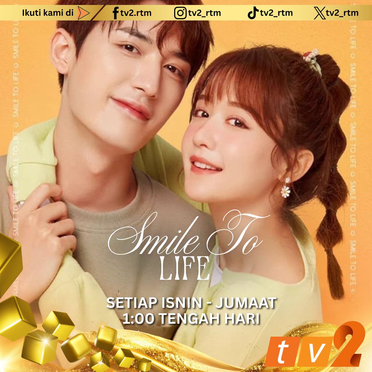 tv2_rtm's tweet photo. 🔵Saksikan sebuah drama lakonan Chang Zhe Kuan, Mao Na, Xie Chun Yi, Jiang Shen, Huang Qian Shuo dan ramai lagi.
Smile To Life (Ep. 22)
Jumaat (7 Ogos 2026)
1:00 Tengah hari
TV2
#ASIANON2 https://t.co/3S8JHqzqKA