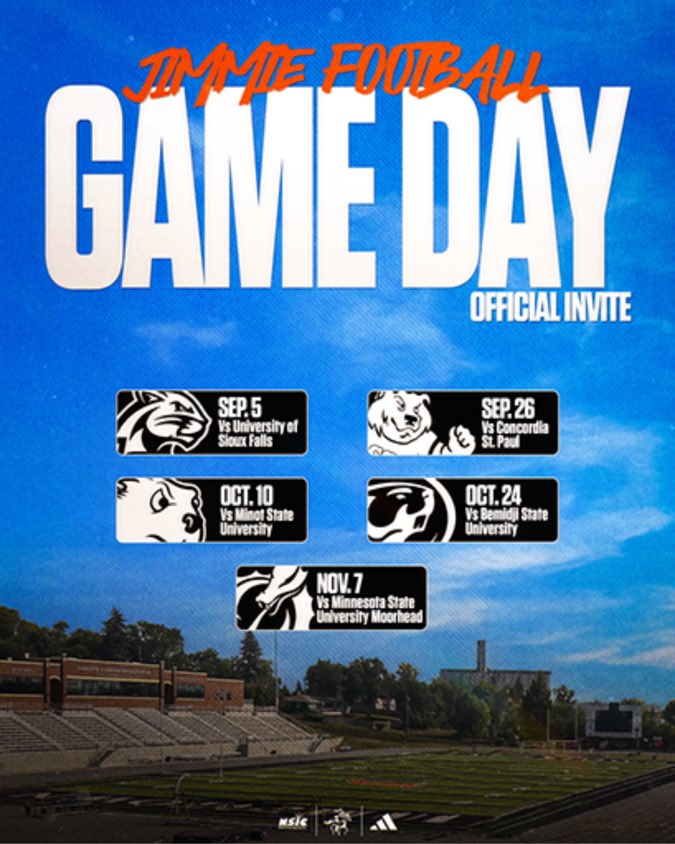 damanberger7's tweet photo. Thank you @CoachJake92 for the game day schedules ‼️
Excited to get back on campus‼️
@JimmieFootball https://t.co/8qb0F7jEsa