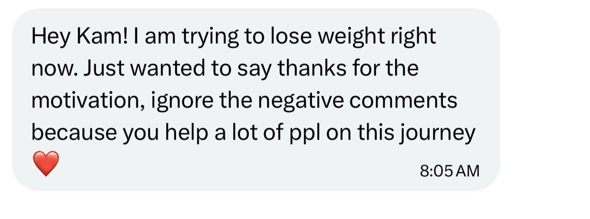 RoamingKam's tweet photo. “Stop posting about your weight loss”

“You post it weekly”

“We get it, you lost weight”

I won’t shut up. I am here to inspire. To let others know they’re not alone. 

These messages keep me going. 🥹❤️ https://t.co/P4icMz1rv9