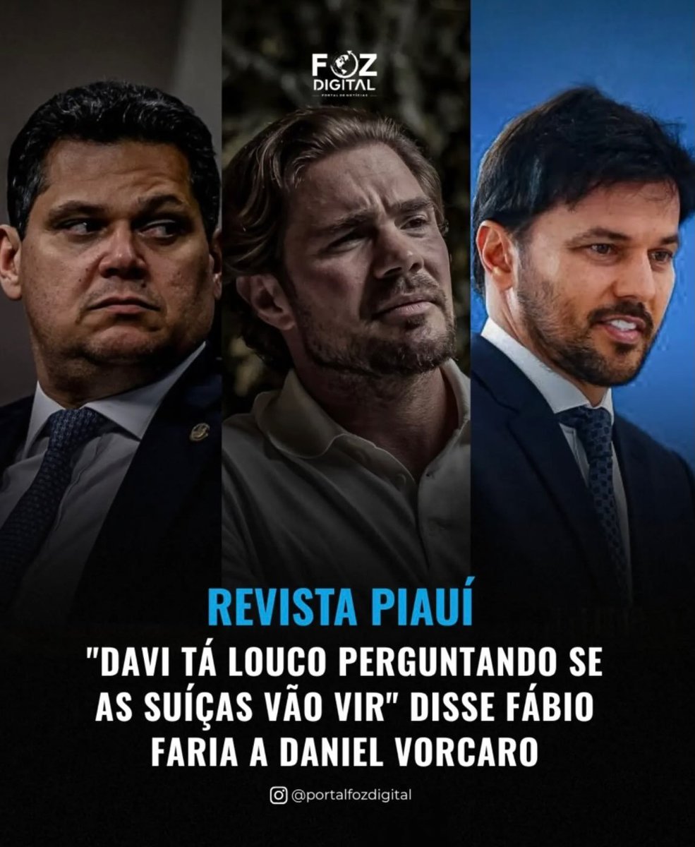 NestorCavalcan4's tweet photo. Novos trechos da conversa de Vorcaro com Fábio Faria, revela que Davi Alcolumbre pergunta se as garotas de programa suíças vem. https://t.co/peajsyOLQs
