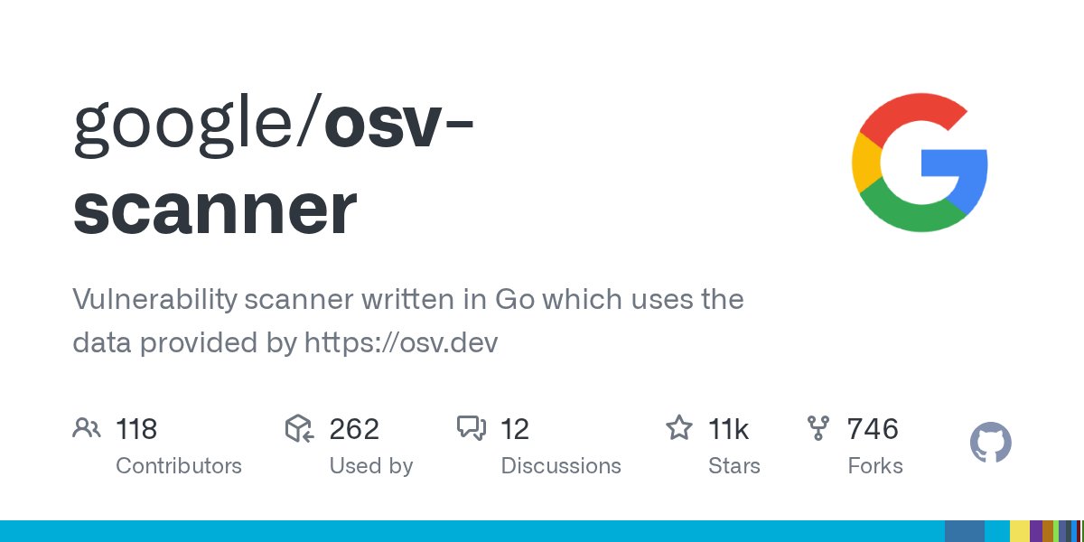 N0V4Dev's tweet photo. Google's osv-scanner is a tool written in Go that checks your dependencies against the OSV database. It provides a CLI interface to connect your project components with known vulnerabilities. It supports languages like Python, Rust, and JavaScript alongside many popular package managers.

The tool handles dependency resolution and can even scan container image metadata. It works across various Linux distributions to detect issues in OS packages. You can use it to get guided remediation advice for package version upgrades.

A standout feature is the quality of the underlying database. Since anyone can suggest improvements to the advisories, the data stays high quality and up to date. It is a solid option if you need a reliable way to monitor your software supply chain.
https://t.co/TJZOG8K4aD
#OpenSource #CyberSecurity #Golang #DevOps