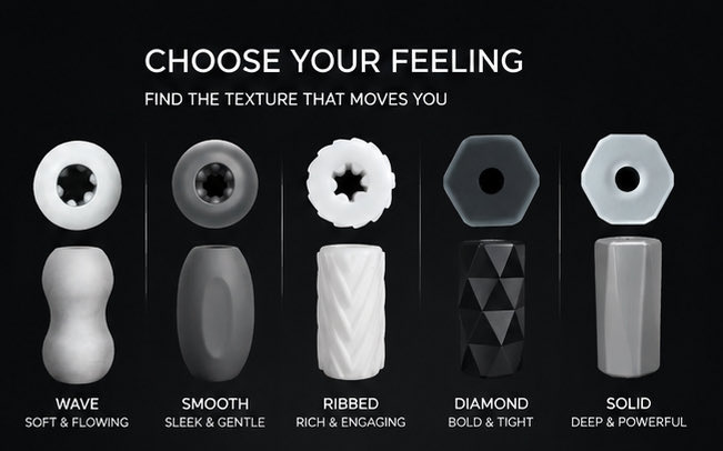 intimaform's tweet photo. On-the-go pleasure awaits! 
Our new palm-sized discreet cup is portable, with 5 unique textures: Wave, Smooth, Ribbed, Diamond, Solid. 
Which one do you pick? 😉
#intimaform #adulttoys #maletoys #selfcare #masturbatorcup https://t.co/10l8U414ld