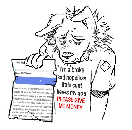 Fzenovi's tweet photo. Help + emergency commissions

My laptop died and I can’t work on commissions (my main source of income)

I also have an important project with a deadline that I really can't miss.

I'm stuck with no jobs in the shithole where I live, so I’m e-begging now 
(1/2) https://t.co/lVu7EtItfA