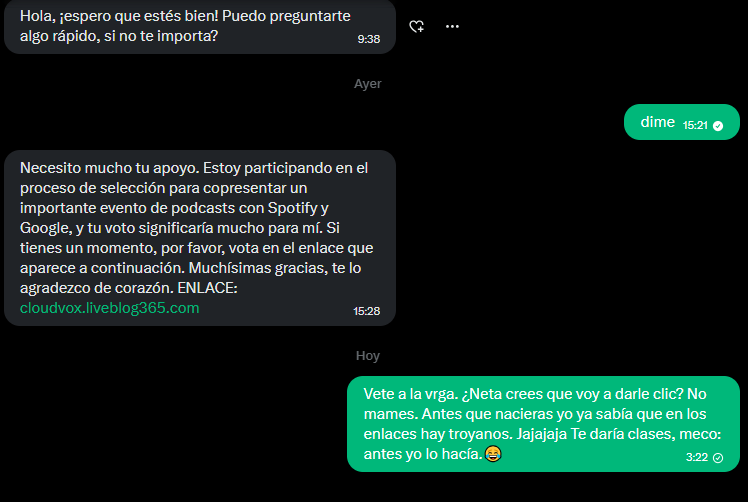 Ar1zZ17's tweet photo. Bifrost, Poison Ivy, .Zeus (Zbot), Spy-Net,  etc., son troyanos que sirven para quedarse con el control de todas tus cuentas, de lo que sea. JAMÁS LE DEL CLIC a un enlace que les mandes por privado o en un chat general. Lo que sí pueden hacer es copiar y pegar en sitios como https://t.co/8fJrmdoD1U 
Esa página les ayudará a saber qué mierda tienen esos enlaces. Por ejemplo, lo que me manda este wey tiene una chingadera. 
Tengan cuidado.
