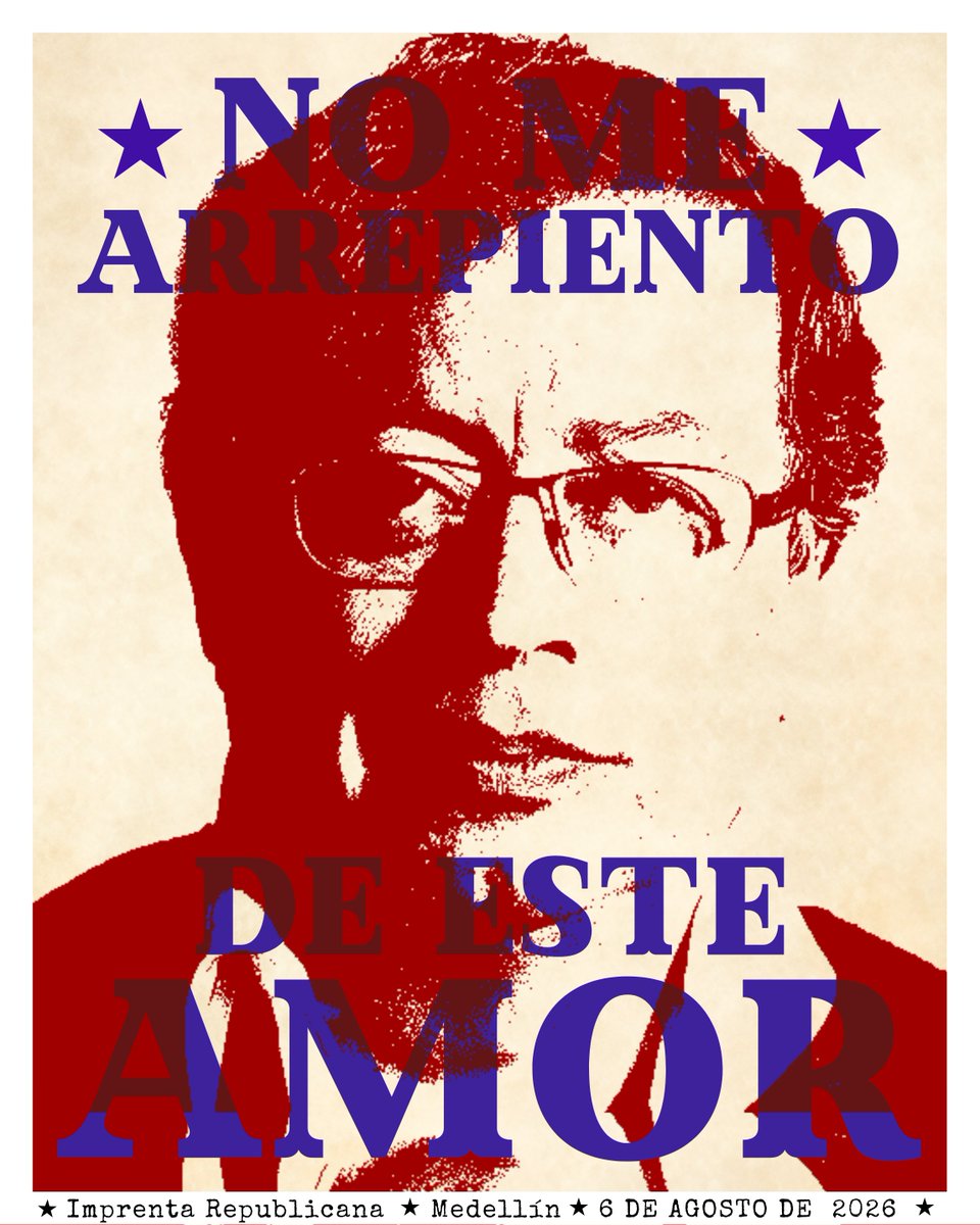 ImprentaRep's tweet photo. Gracias por siempre Gustavo Petro. Gracias por este hito y por amarnos. Esta sensación de despedida es extraña y silenciosa. Durante estos cuatro años nos levantamos cada día con la motivación de defender la utopía popular, de no dejarnos amilanar y de ser cada vez más dignxs y orgullosxs. Estas últimas horas de nuestro gobierno, que fue producto de siglos, de trabajo, de renuncias y de supervivencia, son tristemente bellas. Nadie nos quitará esto de la memoria ni del corazón.

Mañana será otro día y otra realidad. Por ahora, y durante mucho tiempo, seguiremos celebrando la hazaña y la caricia al corazón que fue llegar, y habernos encontrado con ustedes y haber vivido esto juntxs, junto a Gustavo Petro.

Gracias por siempre.