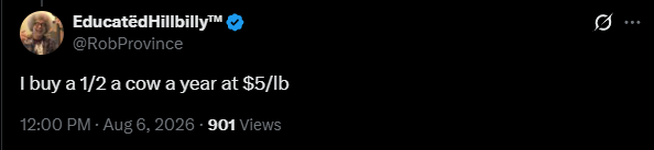 Ferengi_Fiscal's tweet photo. @dissidentwest No worries man, in the never ending quest to make this about burritos, we get to hear about a guy who can store half a cow, likely in his chest freezer. 

Let me check if my apartment can fit a massive chest freeze so I too can drive an hour or two out to buy a cow. https://t.co/PvSNKl5o8P
