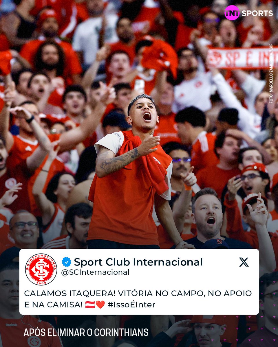TNTSportsBR's tweet photo. "CALAMOS ITAQUERA" 👀😬 

O Colorado mandou essa depois de eliminar o Corinthians na #CopaDoBrasil.  #FBR https://t.co/xON0UVqEjI