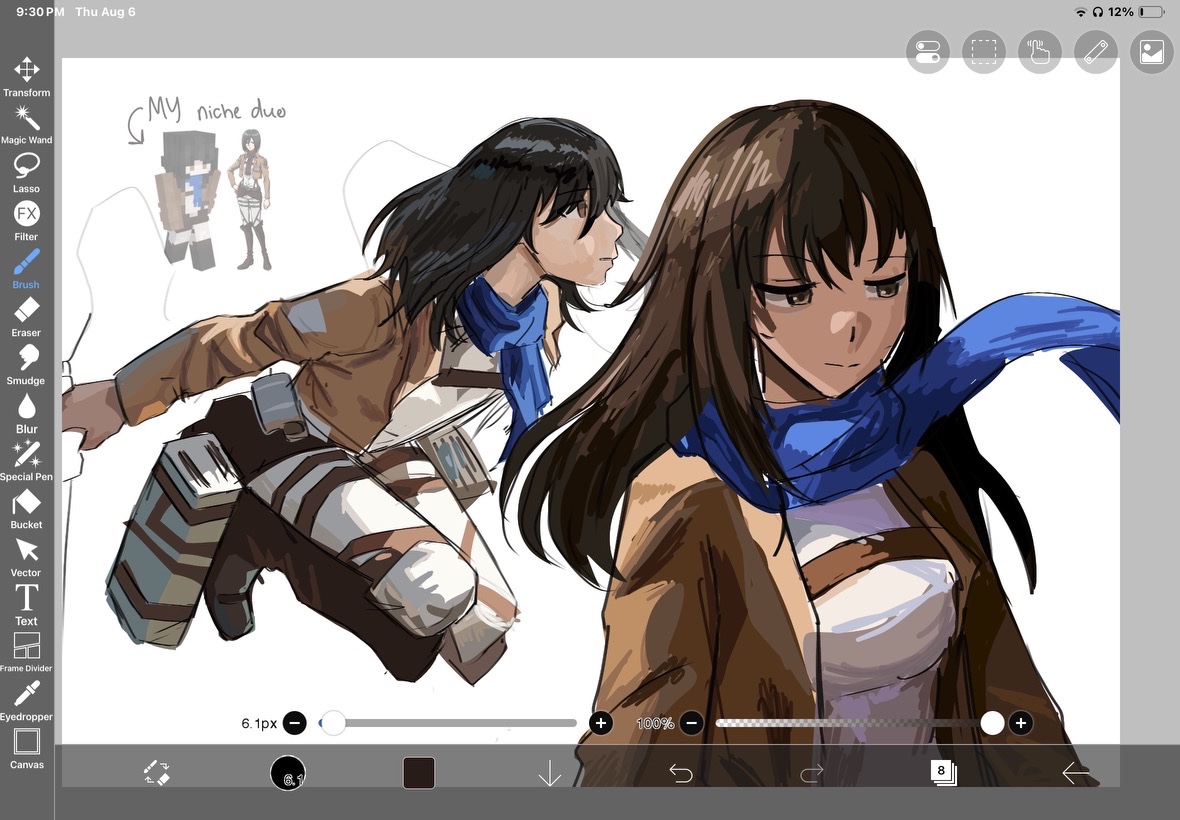 ren_MOV's tweet photo. has anyone thought they look similar or am i just being a chud #reinadrop #unstableuniverse #attackontitan https://t.co/cXbSMglw99