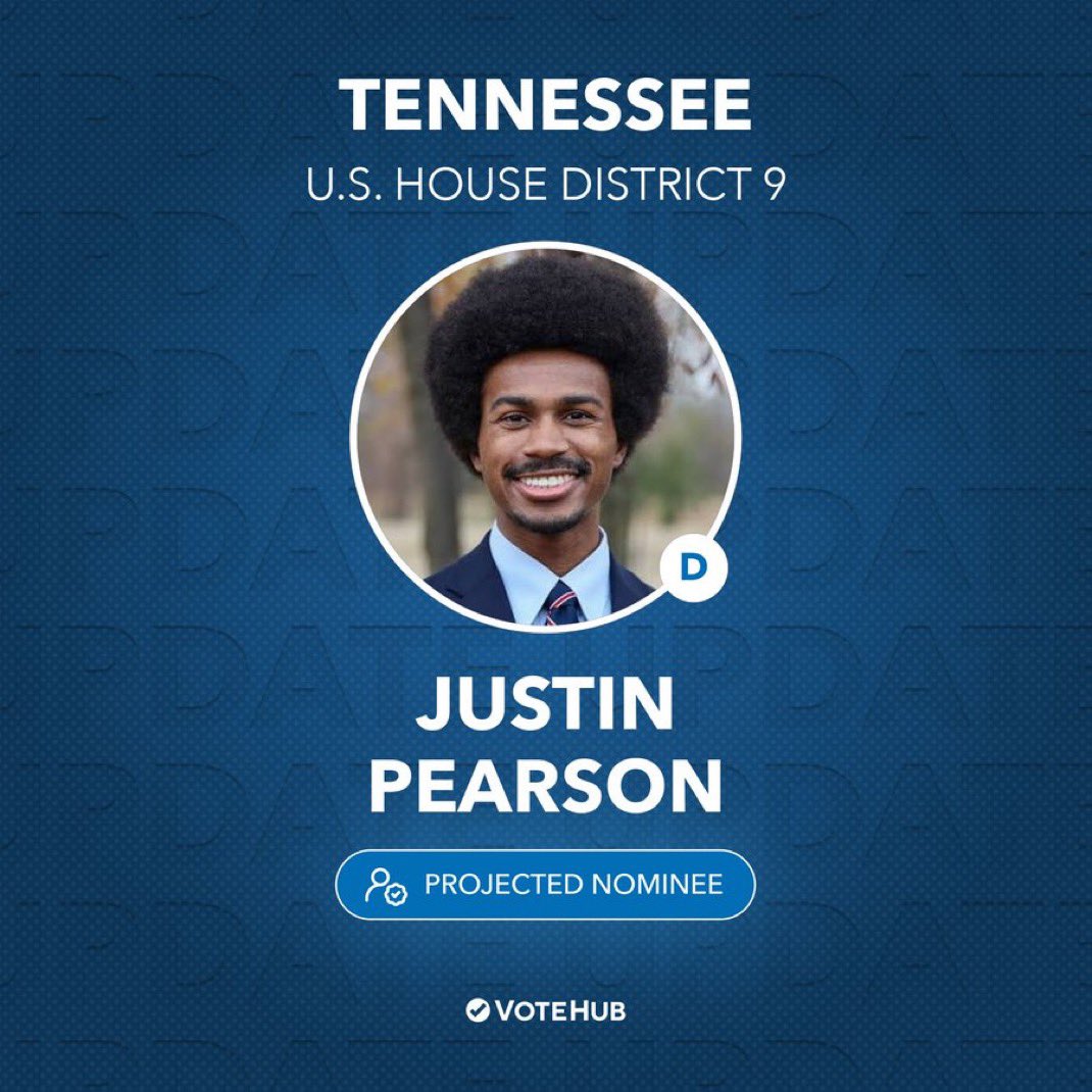 TheTNHoller's tweet photo. UPDATE: @Justinjpearson wins the Democratic nomination in TN-9 https://t.co/QFQGSwB8Fi