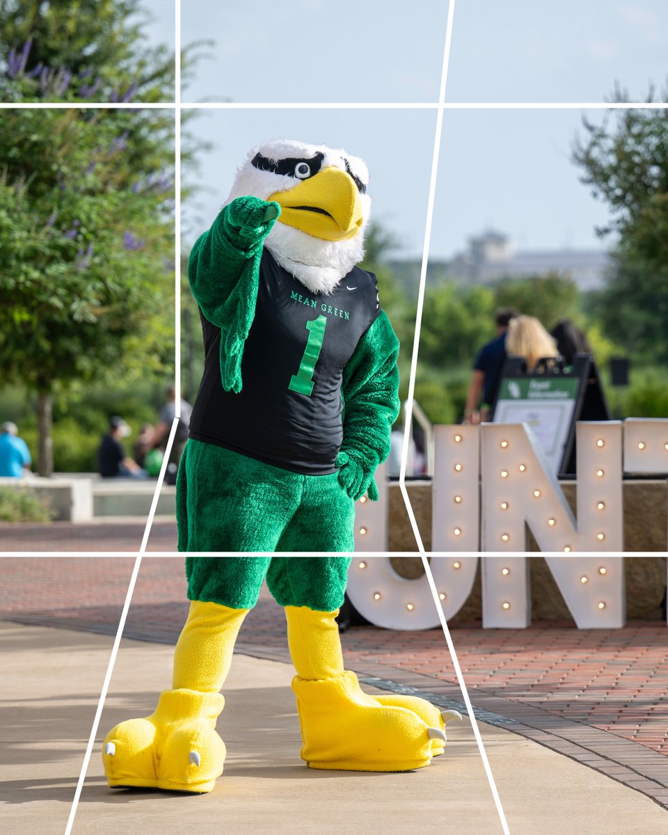 UNTsocial's tweet photo. Rule of thirds, #MeanGreen style. https://t.co/YZgomEvlRZ
