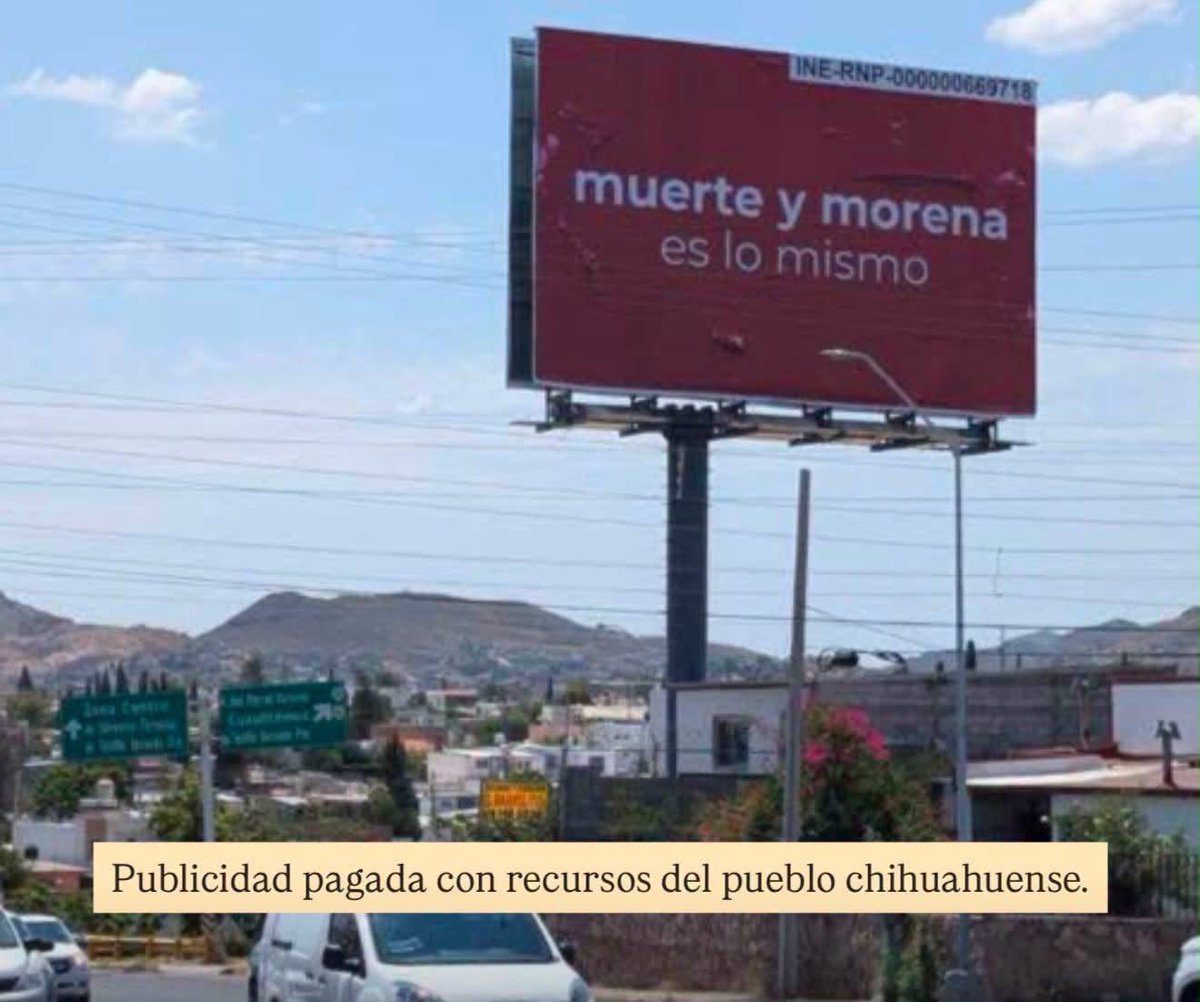 A_MontielR's tweet photo. .@MaruCampos_G, mientras más grandes son tus espectaculares, más evidente es el fracaso que intentas esconder. El verdadero espectáculo en Chihuahua no está en las carreteras, sino en el derroche de recursos públicos para sostener una campaña permanente de mentiras. 

Mientras el pueblo exige resultados, tú encabezas el gobierno estatal que más ha gastado en comunicación social de todo el país.

Entre 2024 y 2025 destinaste casi 1,400 millones de pesos a propaganda: más de seis veces lo autorizado. Tan solo en 2025 fueron 748.6 millones, más de dos millones de pesos diarios en publicidad oficial. Ese dinero no lleva bienestar a las familias, no fortalece la seguridad ni devuelve la paz a Chihuahua.

¿Y todavía te atreves a hablar de un "gobierno de la muerte"? Hace apenas unas semanas compartías escenario con @FelipeCalderon, el responsable de la guerra que bañó de sangre a México y dejó a Chihuahua profundamente herido en violencia. Ese es el legado que representas y que hoy intentas ocultar detrás de tu propaganda.

Por eso les incomodan los derechos de las audiencias: porque muy pronto tus espectaculares tendrán que identificarse como propaganda y ya no podrán disfrazar publicidad oficial de información.

La propaganda se compra, pero la confianza del pueblo se gana. Y en Chihuahua el pueblo ya despertó. La Transformación está cada día más cerca.

#HumanismoMexicano
#PrimeroLosPobres