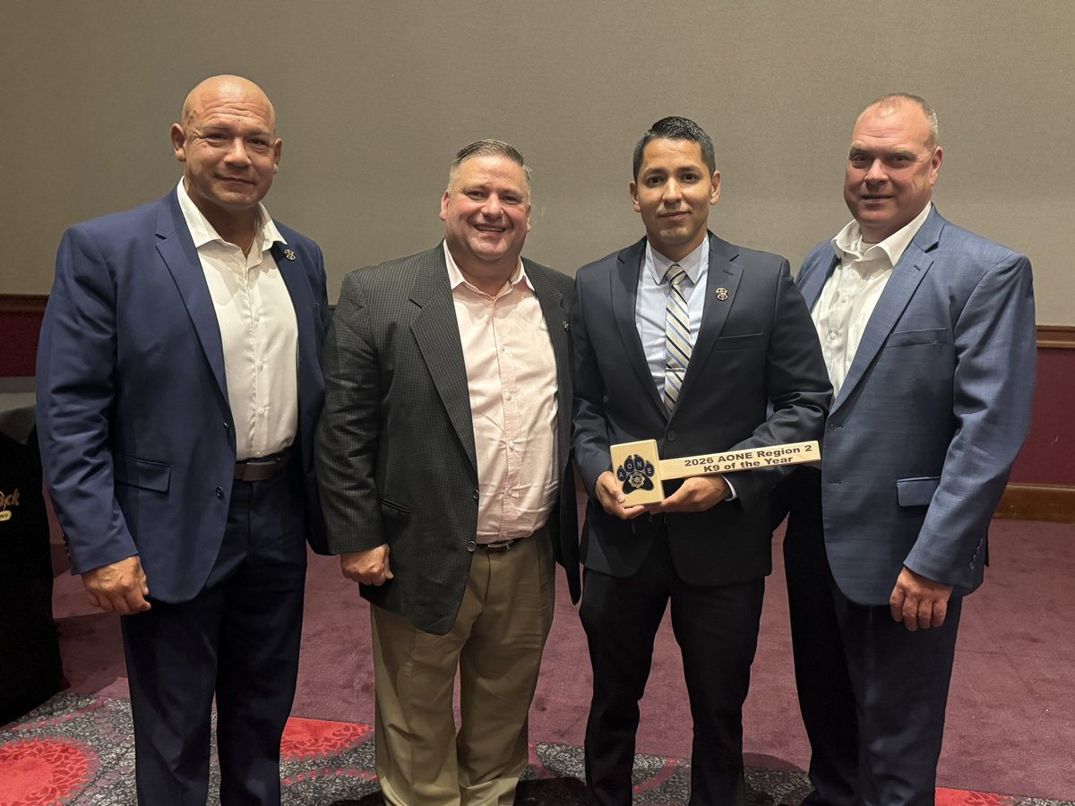 TCSO's tweet photo. Congratulations to Deputy Alaniz on being honored as the Region 2 K9 Deputy of the Year by the Association of Oklahoma Narcotics Enforcers. https://t.co/m4IgVA0O1n