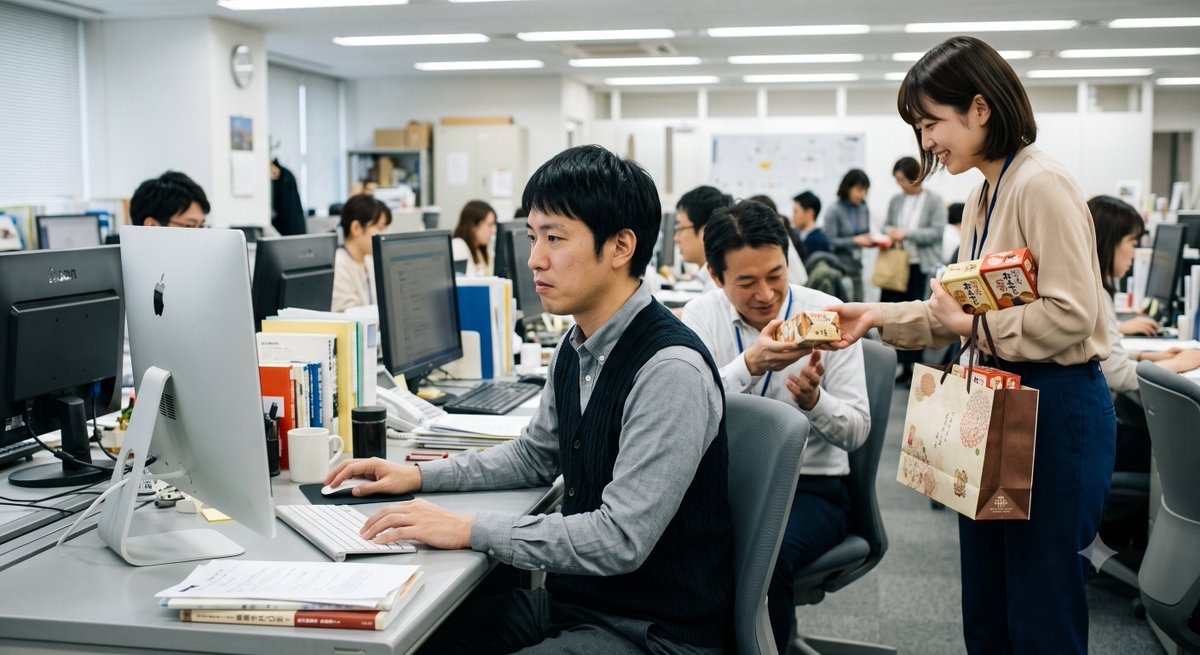 gunsow_reboot's tweet photo. 職場でお土産を配ってるときの「まだ気づいてませんよ」的な演技が毎回シンドい。 https://t.co/Hs0BNXKjdh