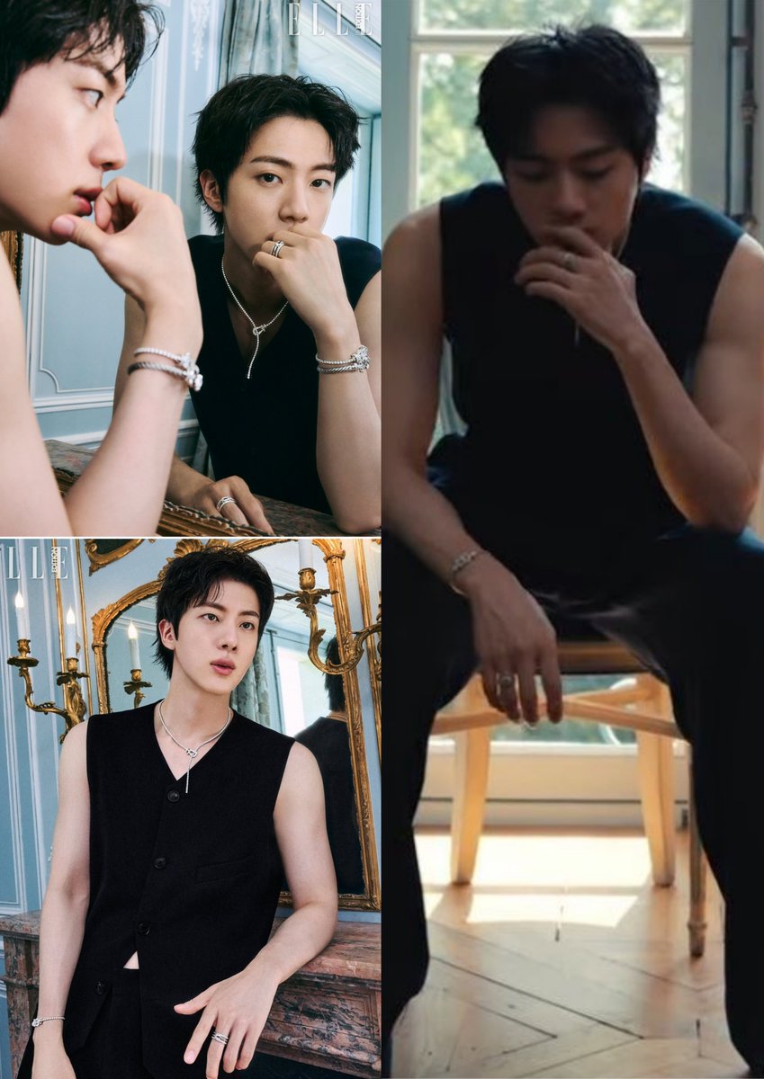 SerenadeMoon92's tweet photo. Foto Bias ku VS reaksi ku 
😭😭😭

Maafin norak, soalnya jarang sekali dapat pemandangan begini 😭😭🙏🏻🙏🏻

JIN FOR ELLE KOREA  
#JinxELLEKorea #JinxFREDJewelry
#Jin #FREDJewelry @FREDjewelry https://t.co/DasD1MhSPm