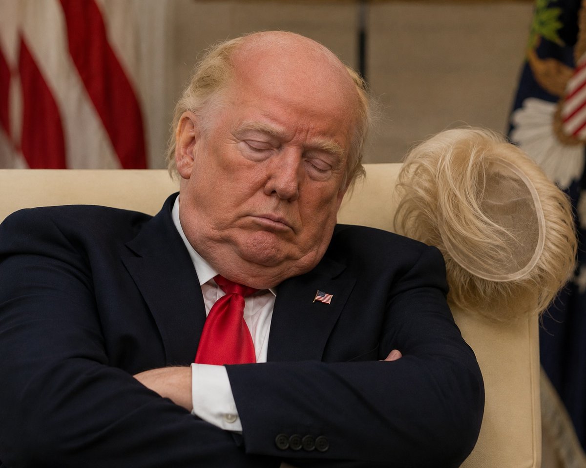 schmook's tweet photo. How Trump sees himself vs how he really looks: https://t.co/9CGnl7tKrR