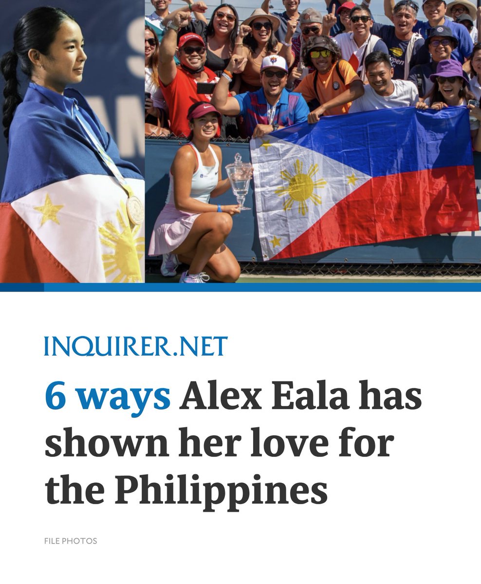 inquirerdotnet's tweet photo. Alex Eala’s historic rise in professional tennis has made her one of the Philippines’ brightest sports stars. Along the way, she has embraced every opportunity to represent her country and inspire fellow Filipinos.

READ MORE: https://t.co/TvBaE50ZZs https://t.co/k8o04K4GLX